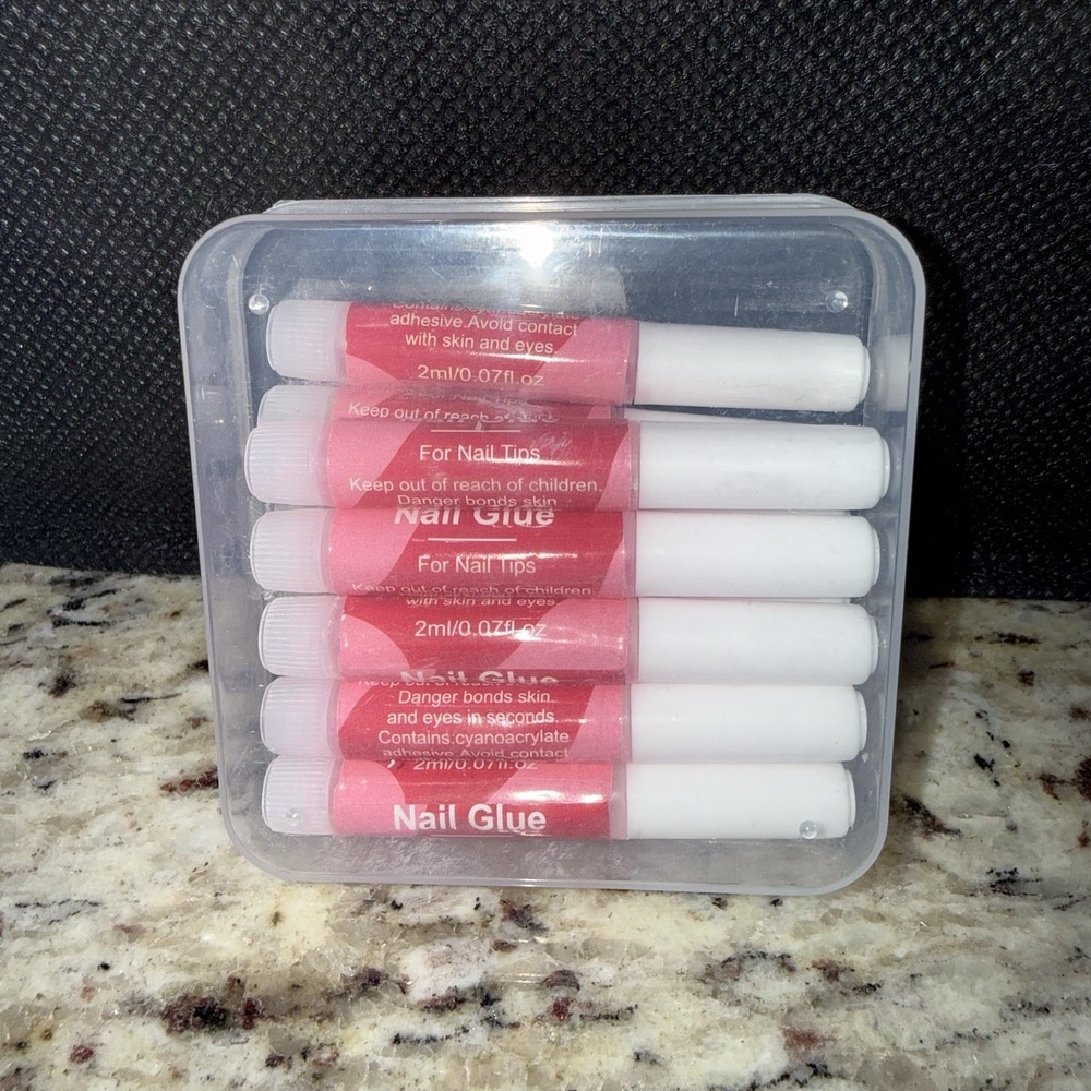 11 Pc Nail Glue Red White Super Strong Long Lasting for Press-On Nails Box A